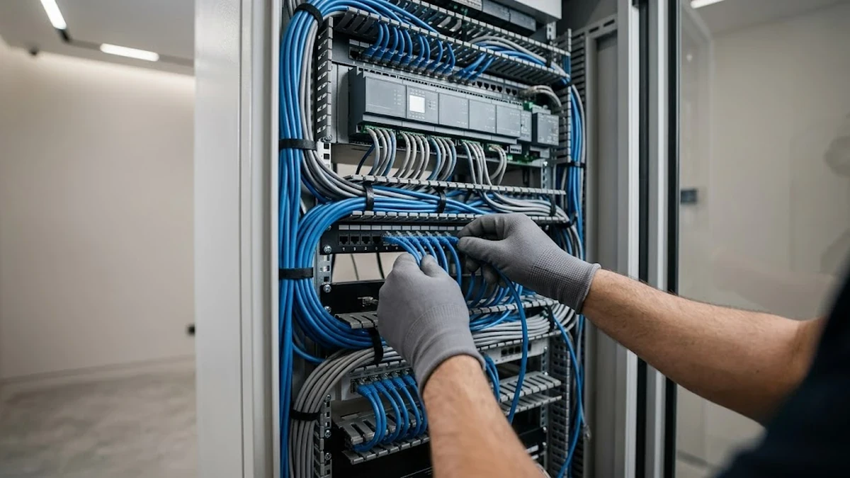 تركيب وتأسيس لوحة التحكم المركزية وأنظمة التيار الخفيف للسمارت هوم داخل فيلا مودرن في السعودية