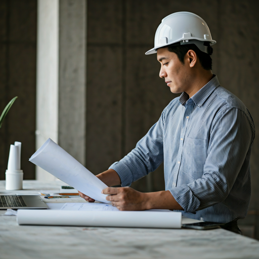 Professional engineer at site