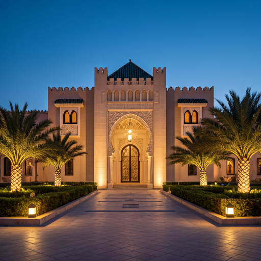 Modern Saudi villa project at sunset